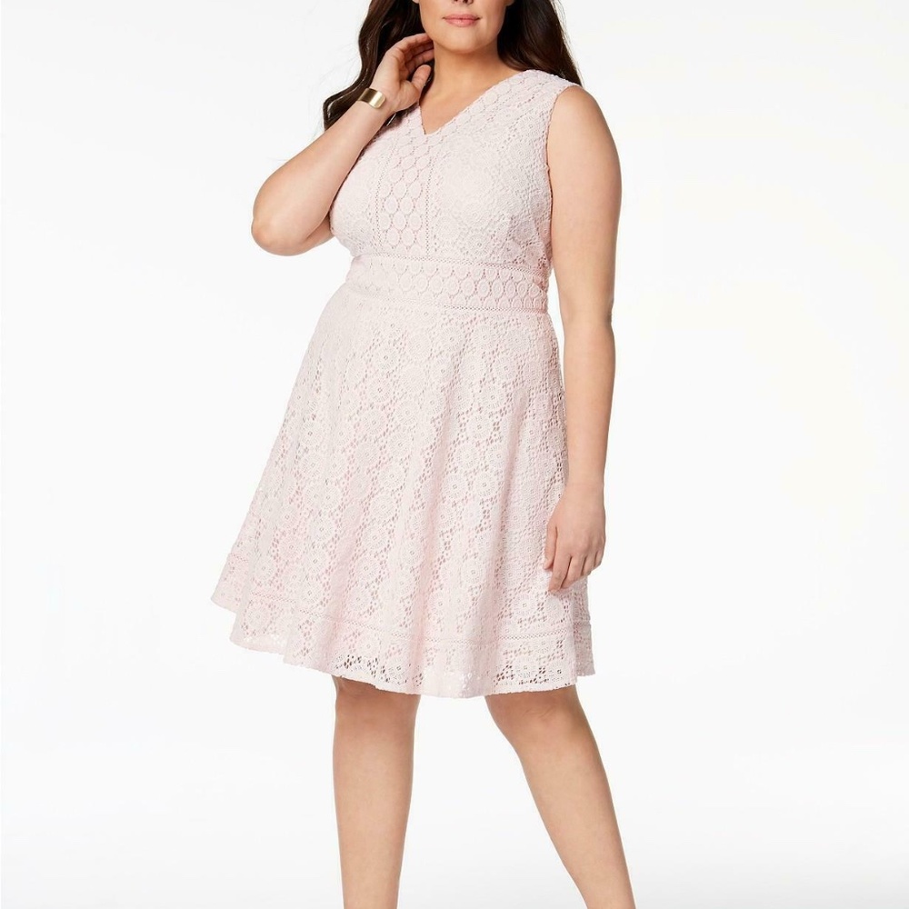 Charter Club Layered Pink Flare Dress NWT Sz 3X